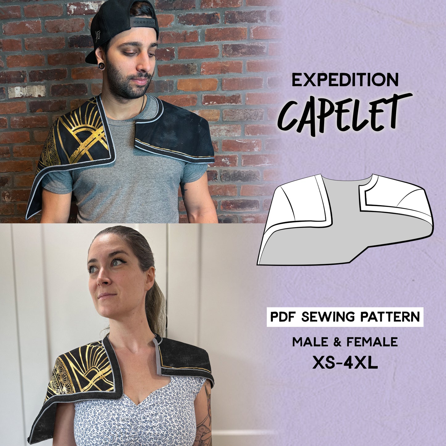 Expedition Capelet Sewing Pattern | Cosplay Short Cape | Downloadable PDF File and Tutorial Book
