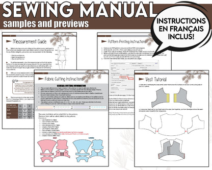 Hooded Half Vest Sewing Pattern – Medieval Hood Pattern, Cosplay Costume, Sizes XS–4XL / Downloadable PDF File and Tutorial Book