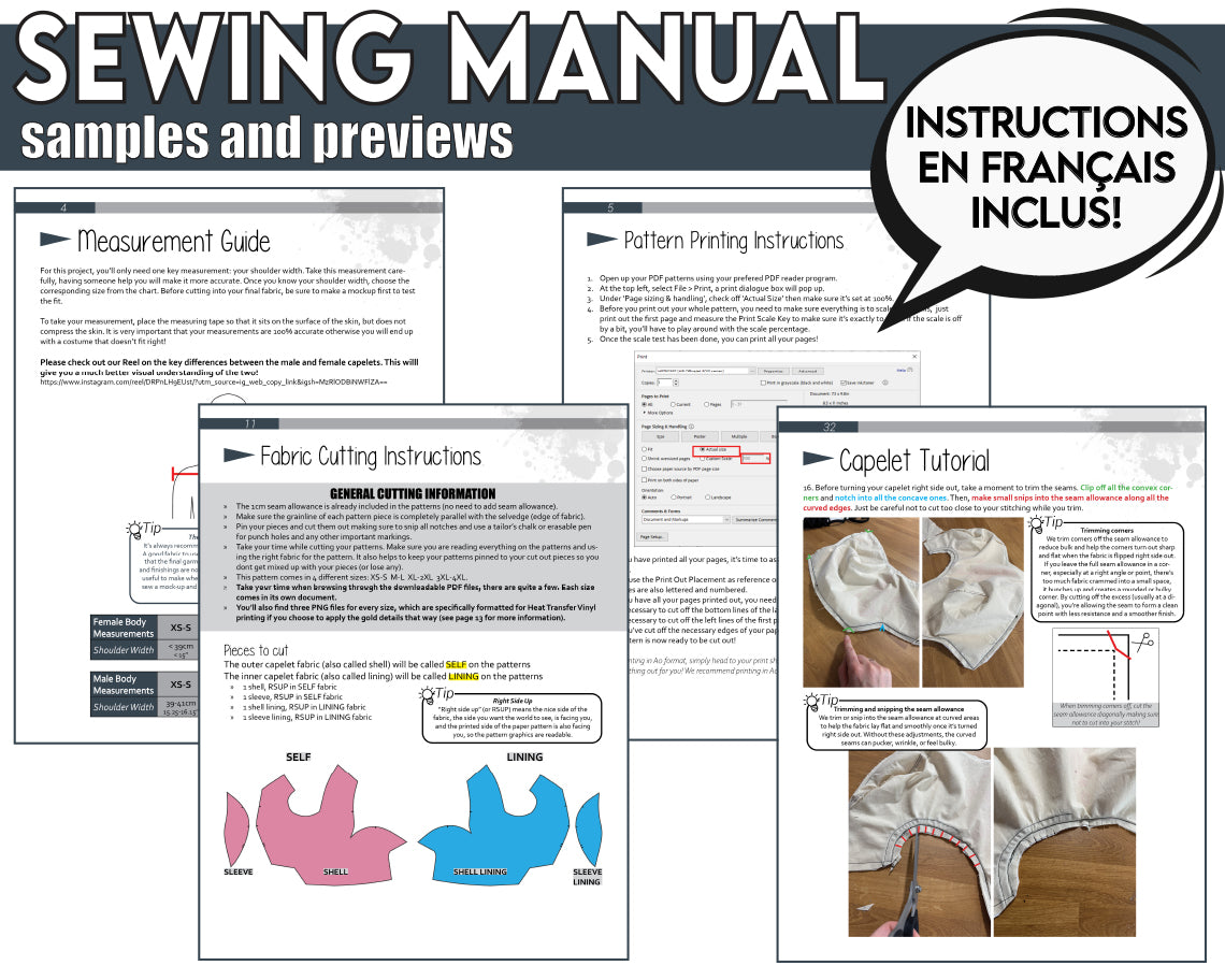 Expedition Capelet Sewing Pattern | Cosplay Short Cape | Downloadable PDF File and Tutorial Book