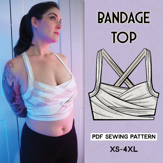 Bandage Top Sewing Pattern/Downloadable PDF File and Tutorial Book