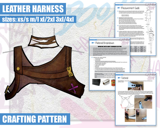 Arcane Jinx Inspired Leather Harness Crafting Pattern/Downloadable PDF File and Tutorial Book