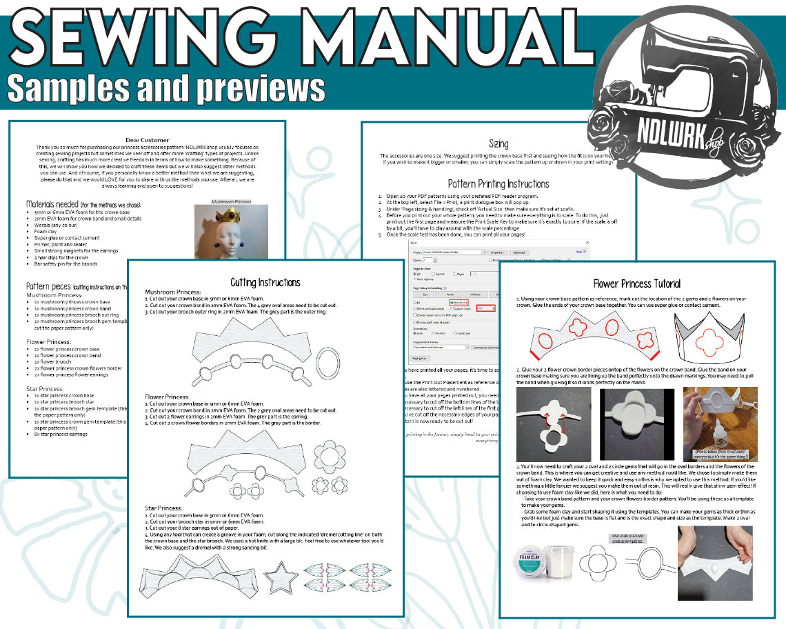 Princess Accessories Pattern/Downloadable PDF File