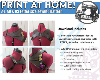 Arcane Jinx Inspired Leather Harness Crafting Pattern/Downloadable PDF File and Tutorial Book