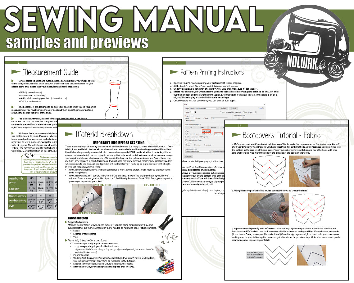 Defense Force Armbands & Bootcovers Sewing Pattern/Downloadable PDF File