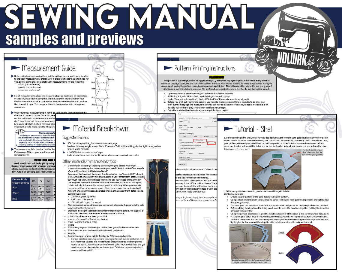 Regal Cloak Sewing Pattern/Downloadable PDF File and Tutorial Book