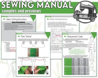 Junior Simple Tunic Sewing Pattern/Downloadable PDF File and Tutorial Book