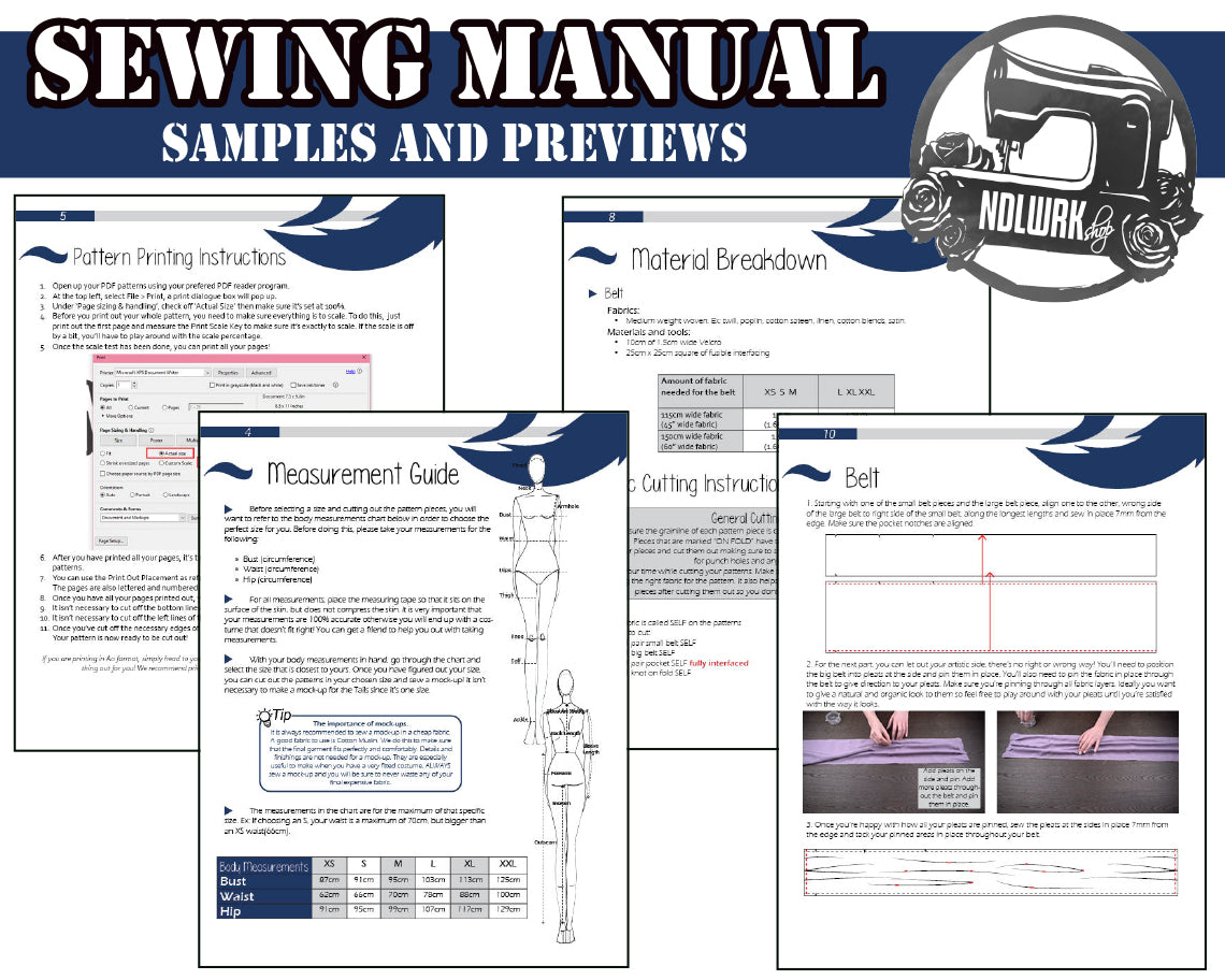 Swash Buckler Belt Sewing Pattern/Downloadable PDF File and Tutorial Book