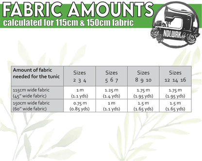 Junior Simple Tunic Sewing Pattern/Downloadable PDF File and Tutorial Book