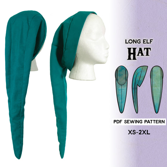 Long Elf Hat Sewing Pattern/Downloadable PDF File and Tutorial Book