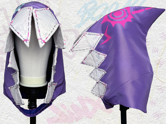 Custom Handmade Jinx-Inspired Purple Shark Hood – Arcane Season 2 Cosplay Accessory