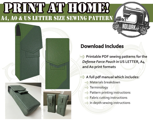 Defense Force Pouch Sewing Pattern/Downloadable PDF File