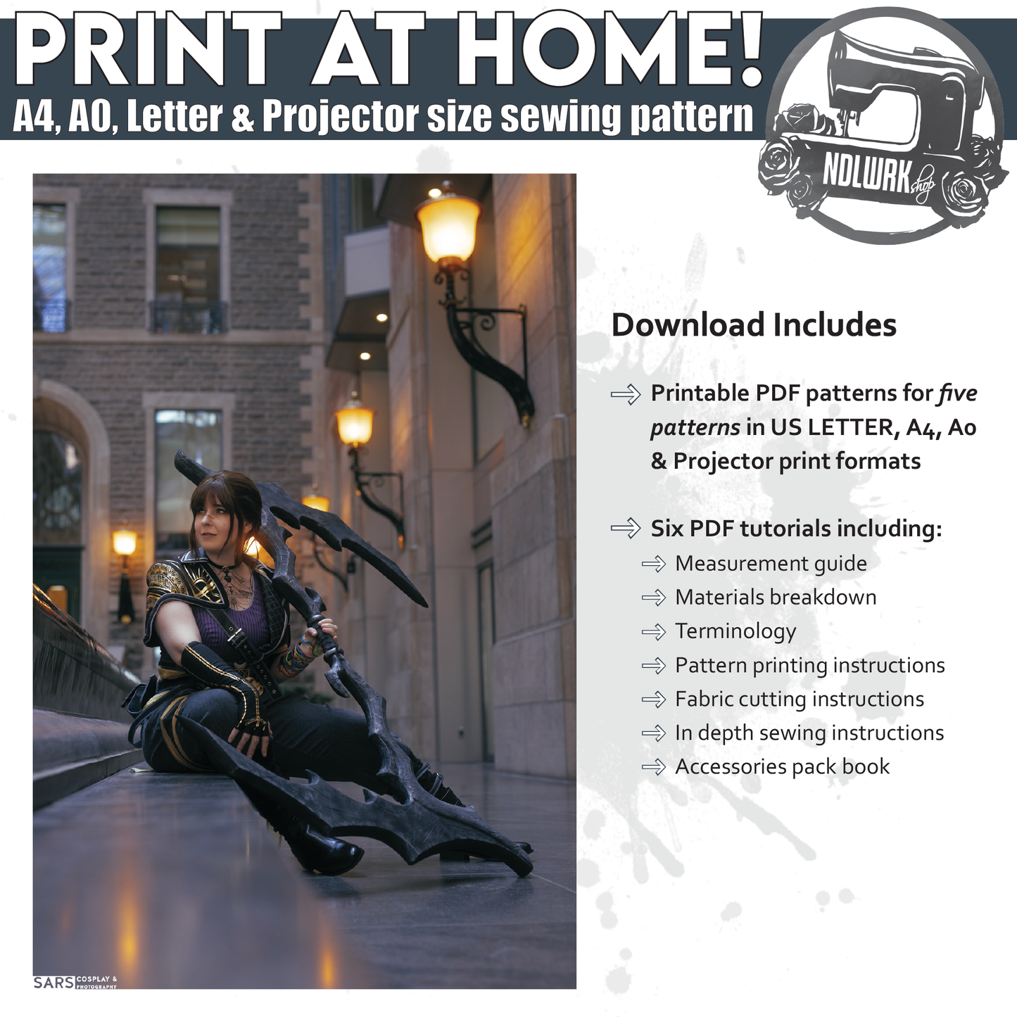 Sciel Cosplay Pattern Bundle | Clair Obscur Expedition 33 | Jacket, Crop Top, Pants, Armband, Capelet & Accessories + 6 Tutorial books