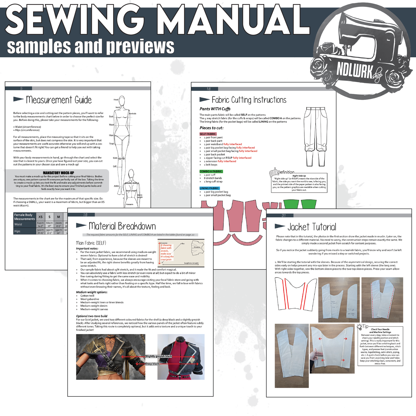 Sciel Cosplay Pattern Bundle | Clair Obscur Expedition 33 | Jacket, Crop Top, Pants, Armband, Capelet & Accessories + 6 Tutorial books