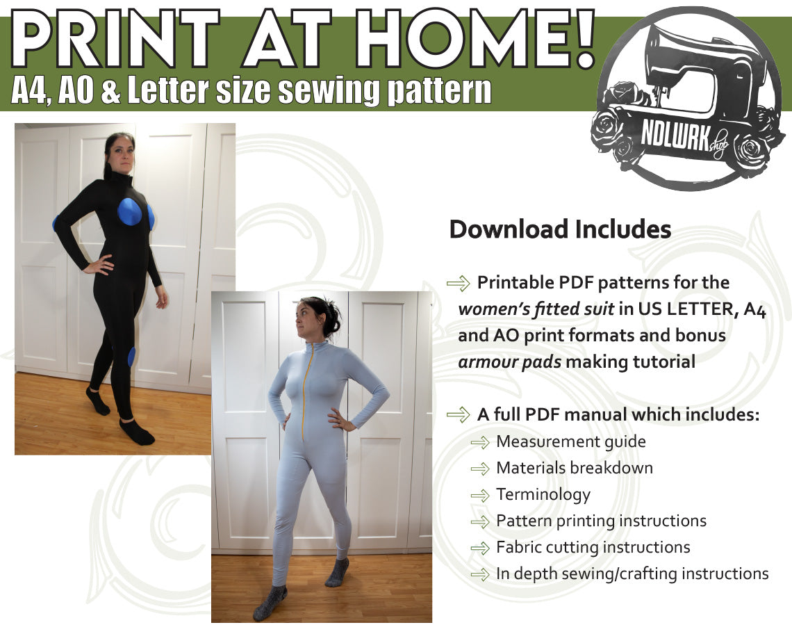 WOMEN Fitted Suit Sewing Pattern/Downloadable PDF File and Tutorial Book