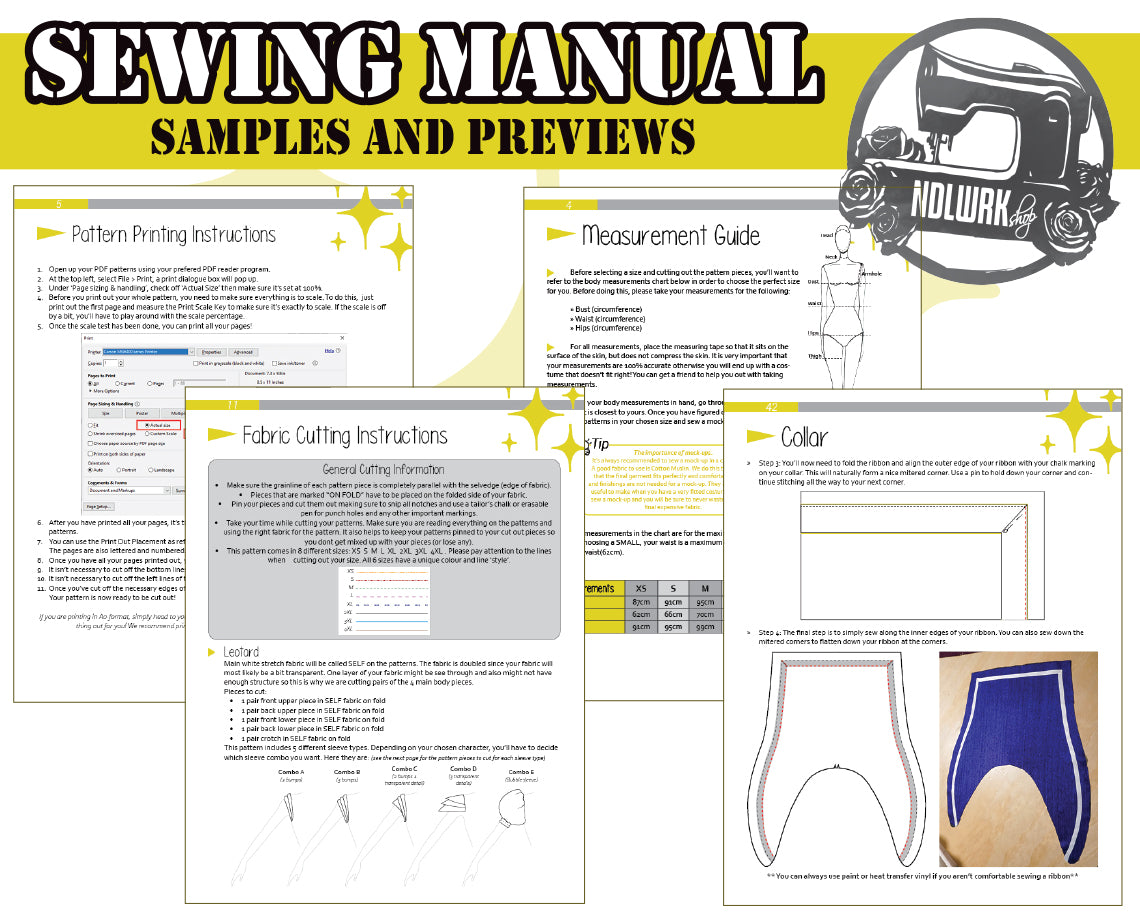 Basic Cosplay Bow Bundle Sewing Pattern/Downloadable PDF File and Tutorial Book