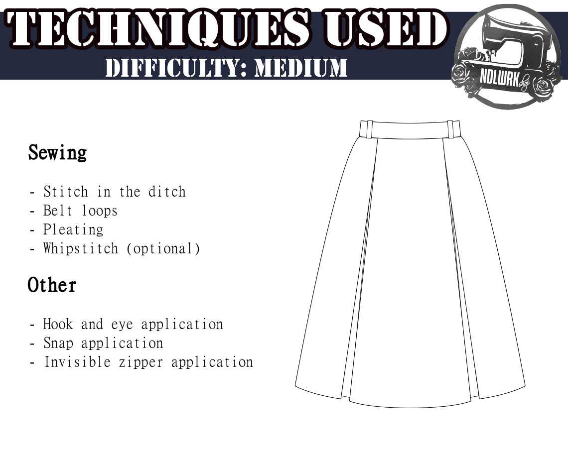 Sewing Pattern Pleated Skirt Zipper Tutorial Box Pleated Skirt