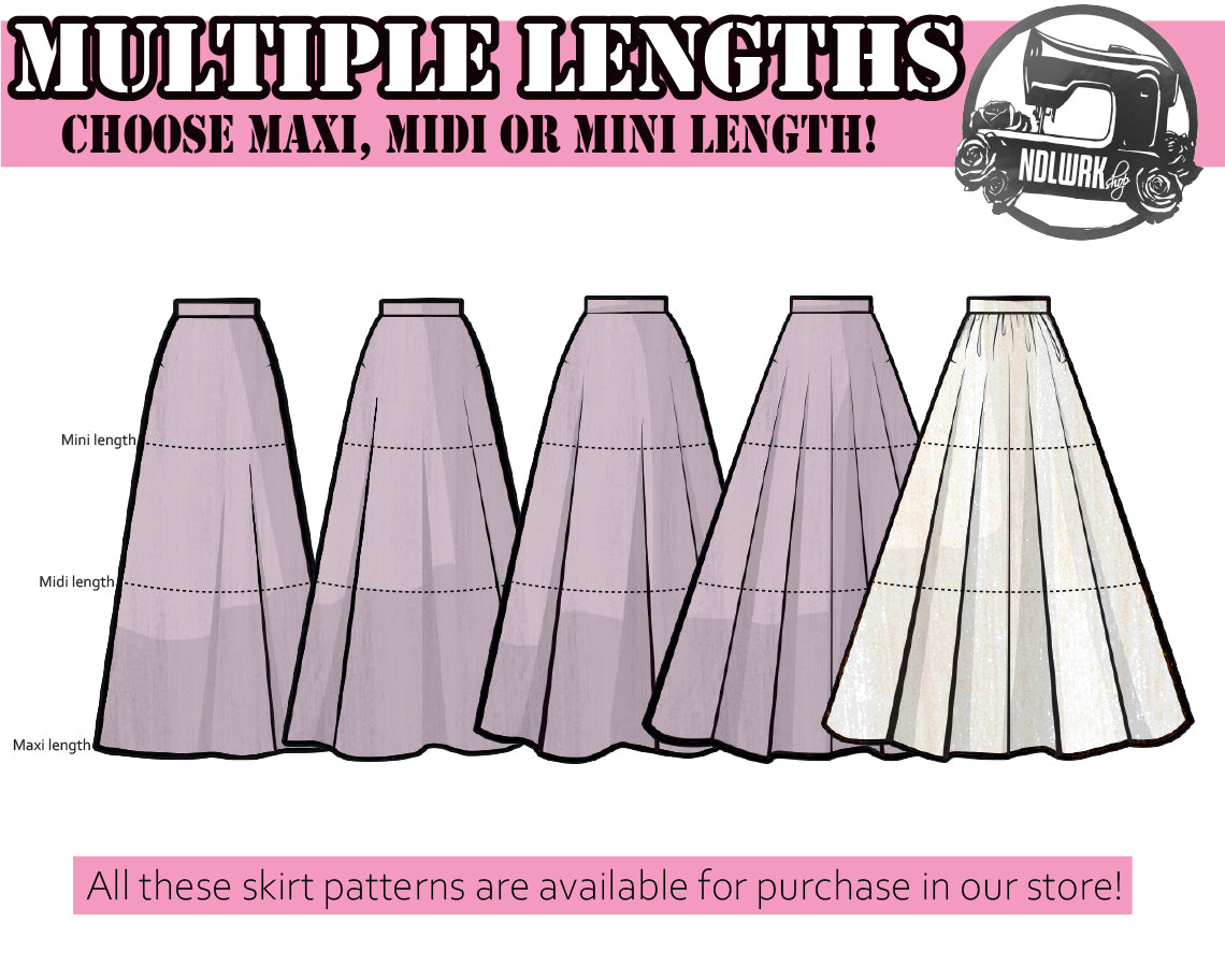 3/4 and Full Circle Skirts Sewing Pattern/Downloadable PDF File and Tutorial Book