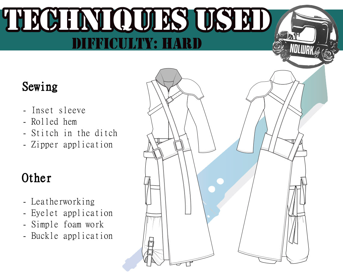 BUNDLE Steampunk Swordsman Cosplay Sewing Pattern Downloadable PDF File