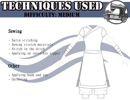 Water Dancer Cosplay Sewing Pattern/Downloadable PDF File