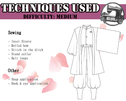 JUNIOR Japanese Uniform Cosplay Sewing Pattern/Downloadable PDF File