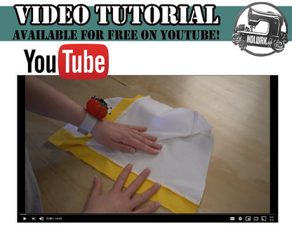 demonstrating the step-by-step sewing process for a hood pattern.