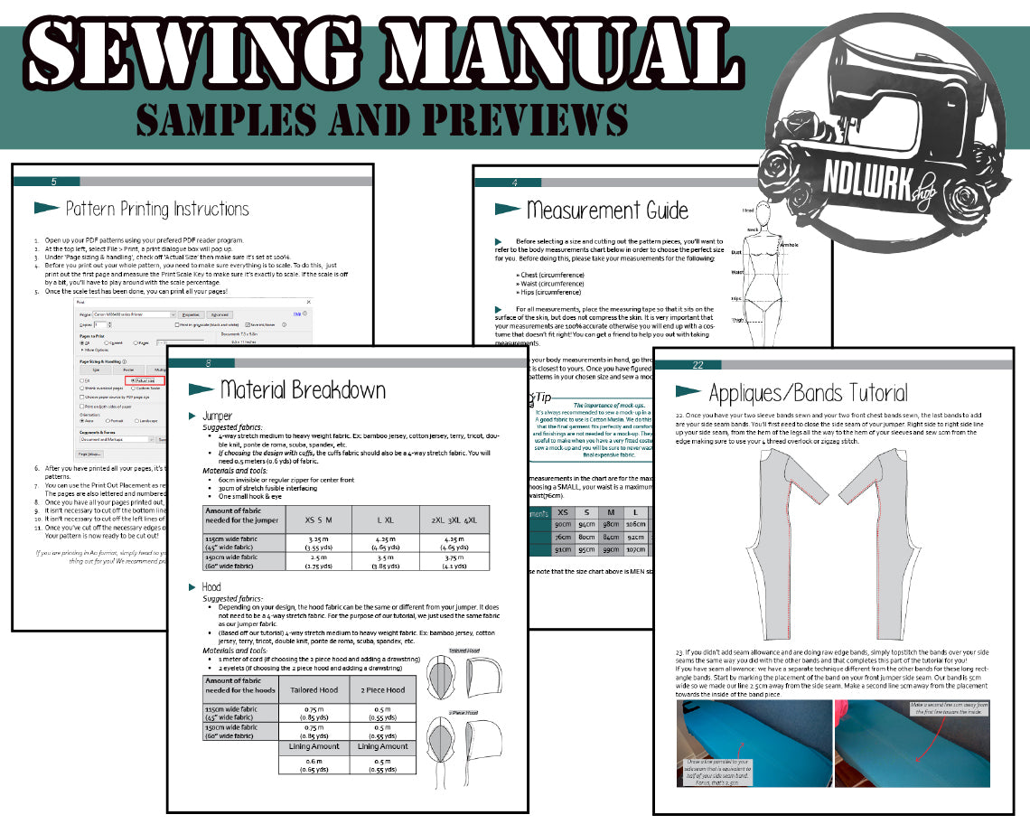 Men's Jumper & Hoods Sewing Pattern/Downloadable PDF and Tutorial Book