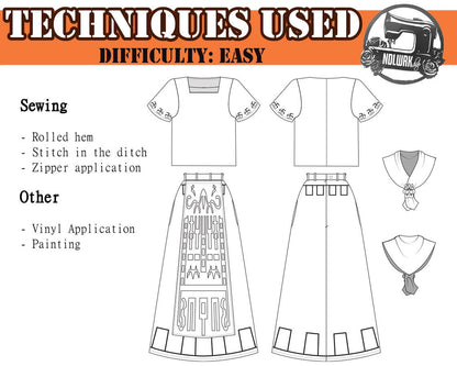 Farm Girl Cosplay Sewing Pattern/Downloadable PDF file