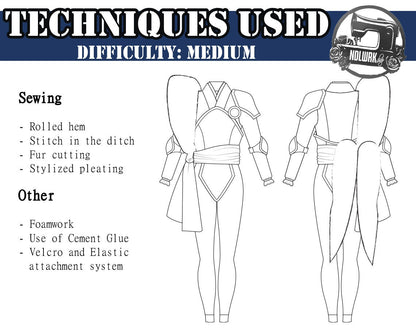 Female Warrior Cosplay Sewing Pattern/Downloadable Pdf File *INCLUDES TAILS*