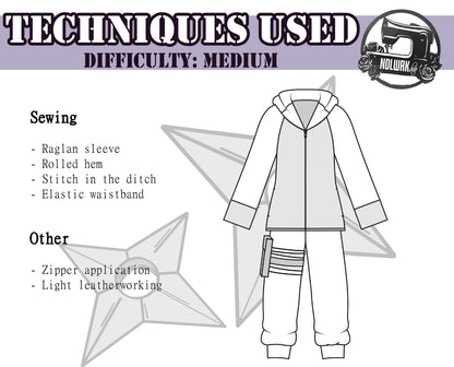 Lavender Ninja Cosplay Sewing Pattern/Downloadable PDF File
