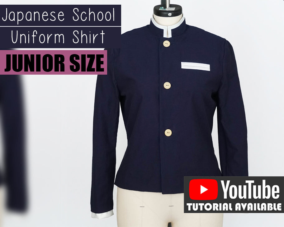 JUNIOR Japanese School Boy Shirt Sewing Pattern/Downloadable PDF File and Tutorial Book